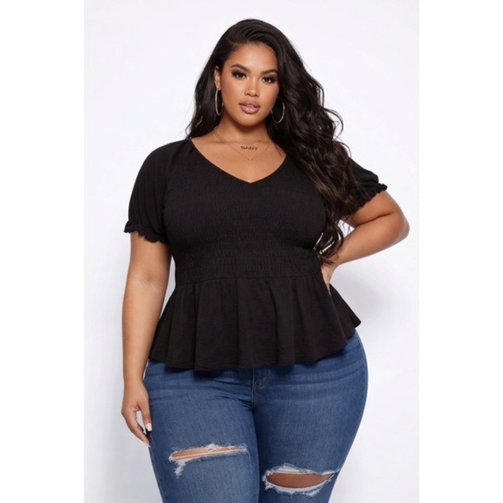 Torrid Cotton Modal Slub Smocked Short Sleeve Babydoll‎ Size 4X NWT